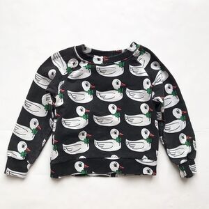 HUGO ❤️ TIKI 2Y Swan Animal print sweatshirt Quiet Luxury Minimalist Neutral